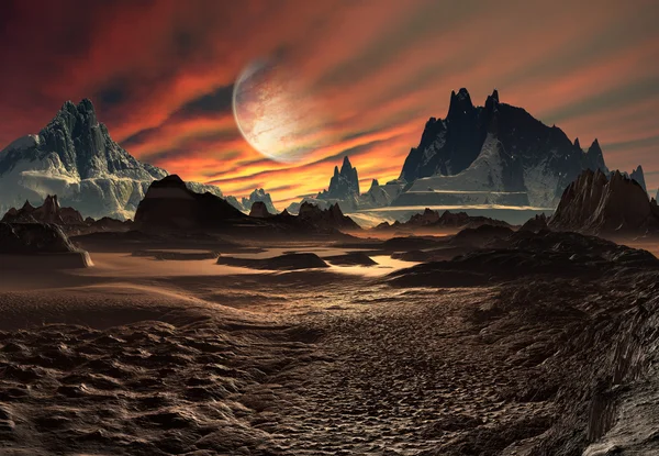 Buitenaardse planeet - Fantasy landschap — Stockfoto