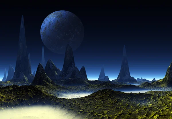 Buitenaardse planeet - Fantasy landschap — Stockfoto