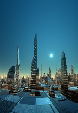 futuristik yabancı şehir - bilgisayar resmi