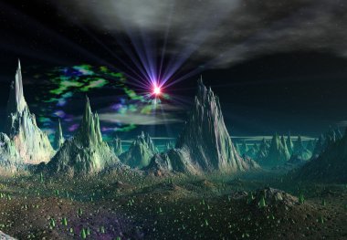 Alien Planet - 3d render manzara