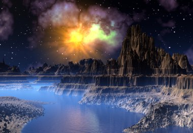 Alien Planet - 3d render manzara