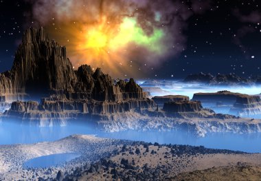 Alien Planet - 3d render manzara
