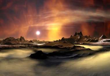 Alien Planet - 3d render manzara