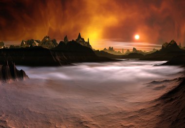 Alien Planet - 3d render manzara