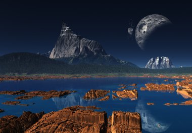 Alien Planet - 3d render manzara