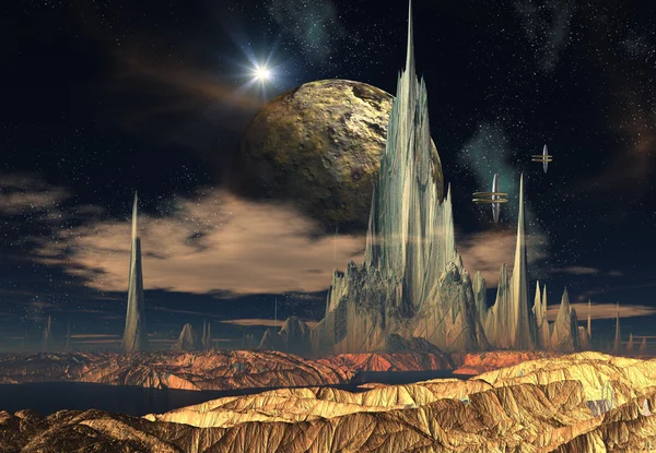 Alien Planet - 3d render manzara — Stok fotoğraf