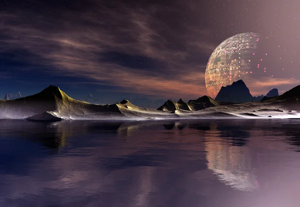 Alien Planet - 3D Rendered Landscape — Stock Photo, Image