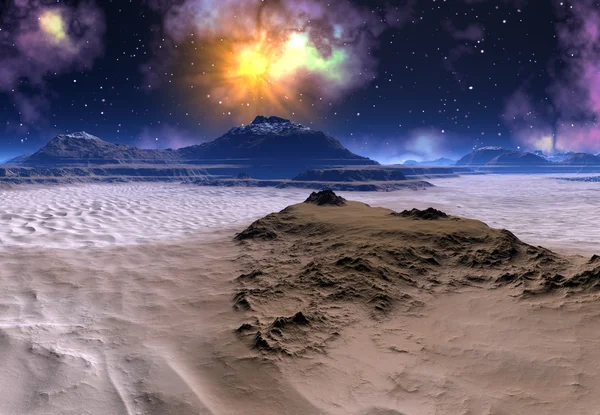 Alien Planet - 3d gesmolten landschap — Stockfoto