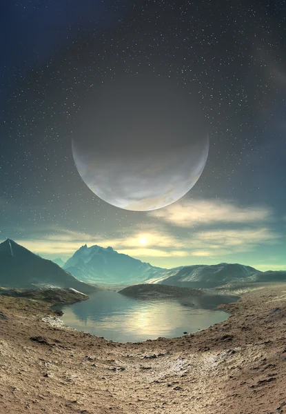 Чужій планеті - 3d надані краєвид — стокове фото