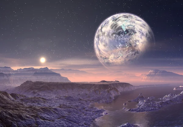 Alien Planet - 3d gesmolten landschap — Stockfoto