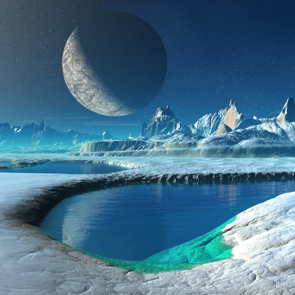 Buitenaardse planeet - Fantasy landschap — Stockfoto