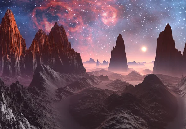 Alien Planet - Fantasy Landscape — Stock Photo, Image