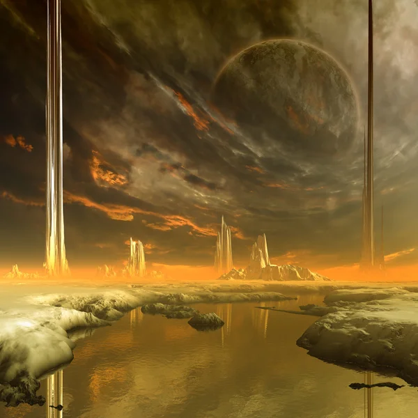 Alien Planet - Fantasy Landscape — Stock Photo, Image