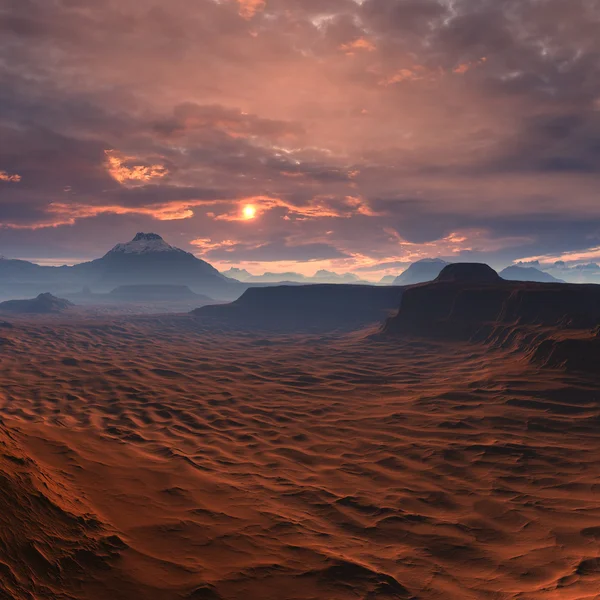 エイリアンの惑星 - ベクターファンタジー風景 — ストック写真