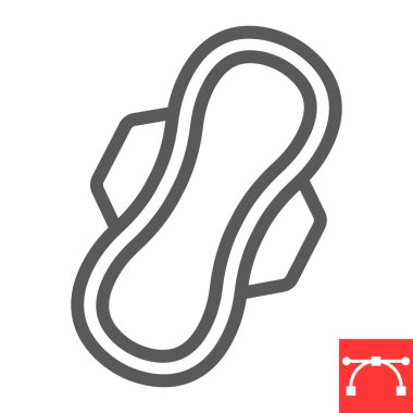 Hijyenik peçete çizgisi ikonu, koruma ve hijyen, hijyenik ped tabela vektör grafikleri, düzenlenebilir felç doğrusal ikonu,.