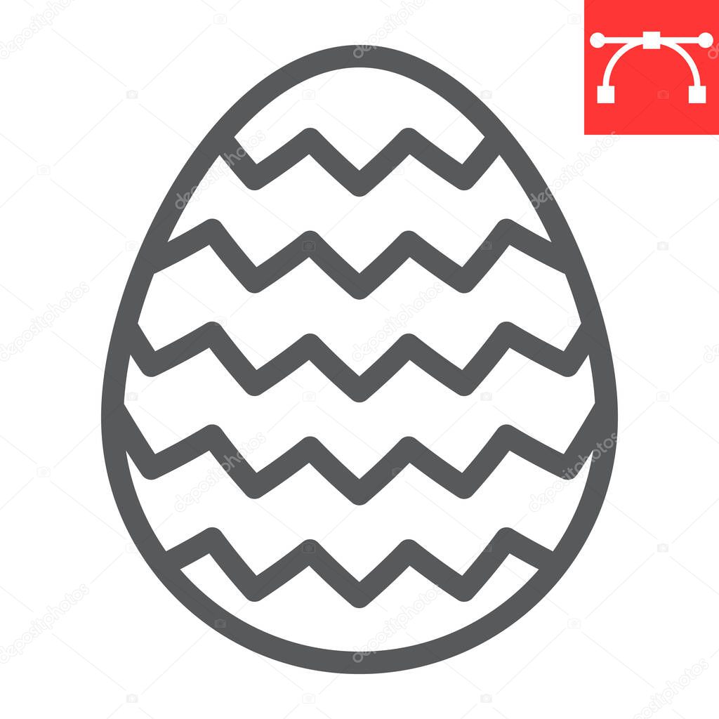 Easter egg line icon, Happy Easter and holiday, egg vector icon, vector graphics, editable stroke outline sign, eps 10