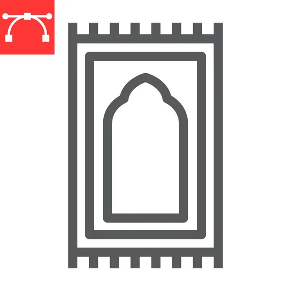 Prayer rug line icon, happy ramadan and religion, prayer carpet vector icon, vector graphics, editable stroke outline sign, eps 10.