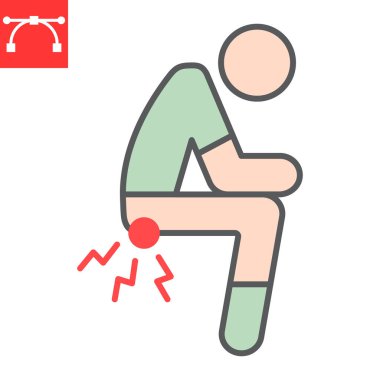 Hemorrhoids color line icon, anus pain and constipation, hemorrhoid vector icon, vector graphics, editable stroke filled outline sign, eps 10.