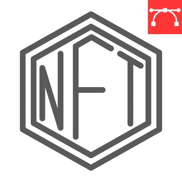 Ícone de linha NFT —  Vetores de Stock