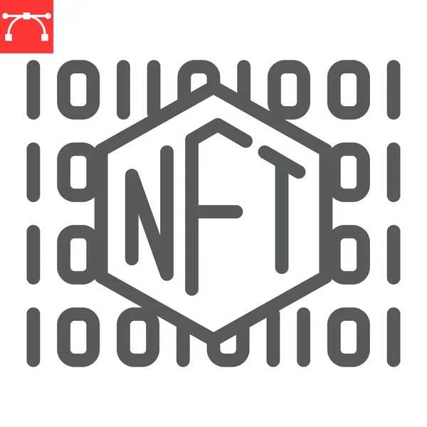 Icona della riga di codice NFT — Vettoriale Stock