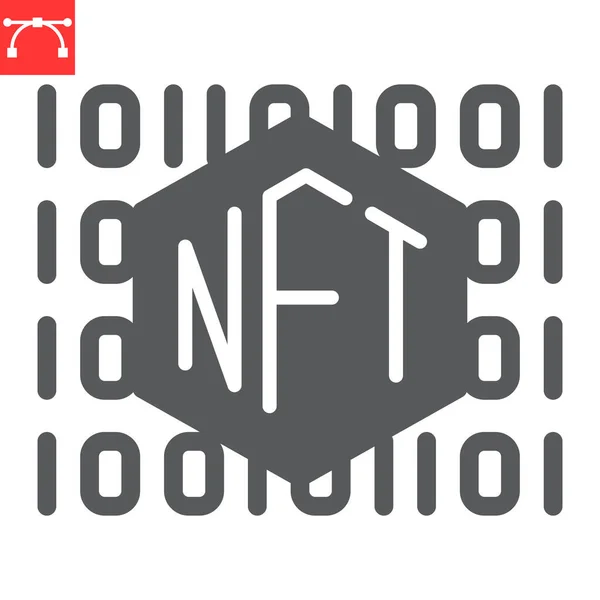 Значок NFT-кода — стоковый вектор