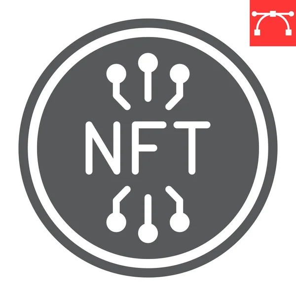 NFT mynt glyf ikon — Stock vektor