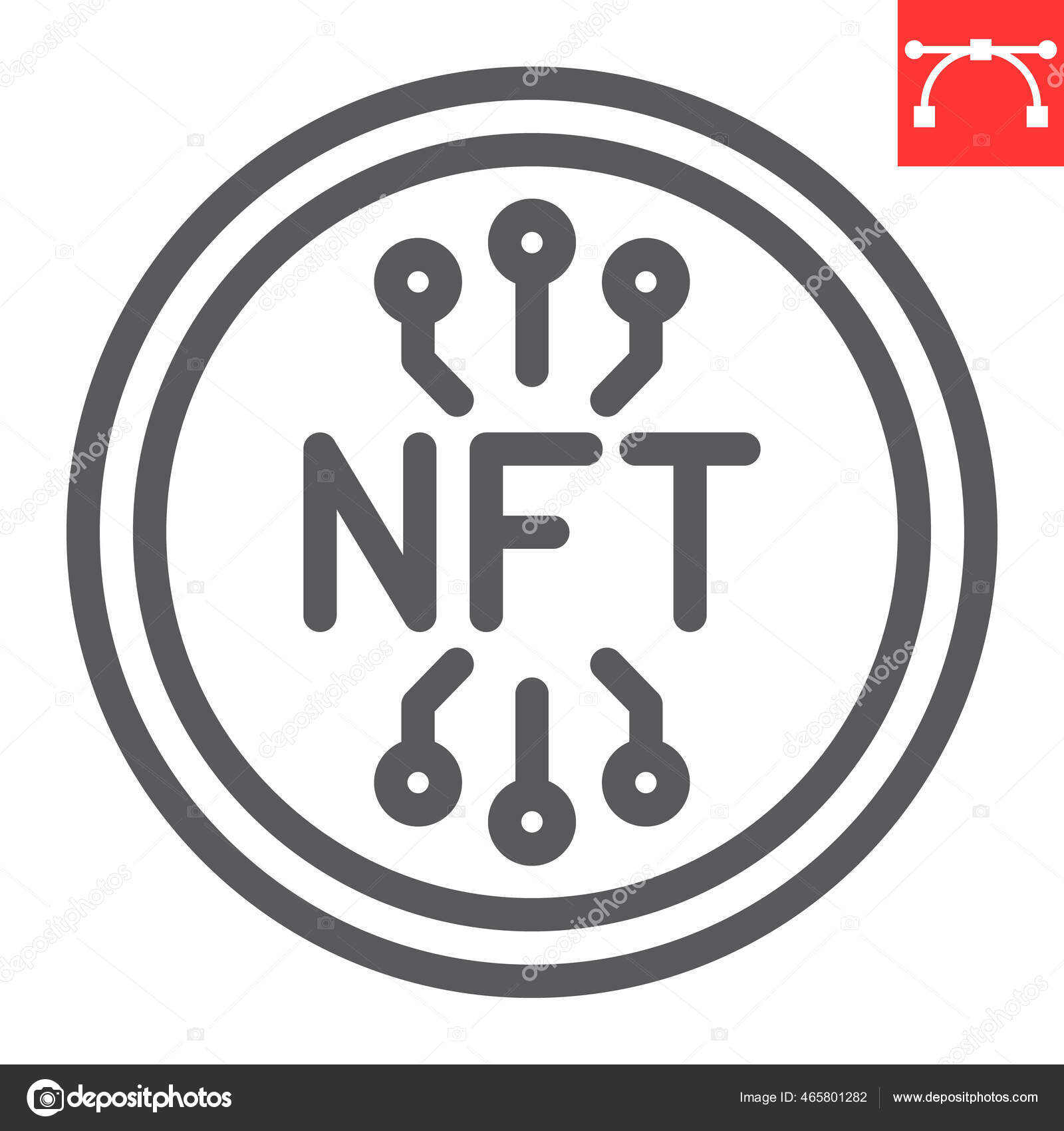 NFT coin line icon Stock Vector by ©amin268 465801282