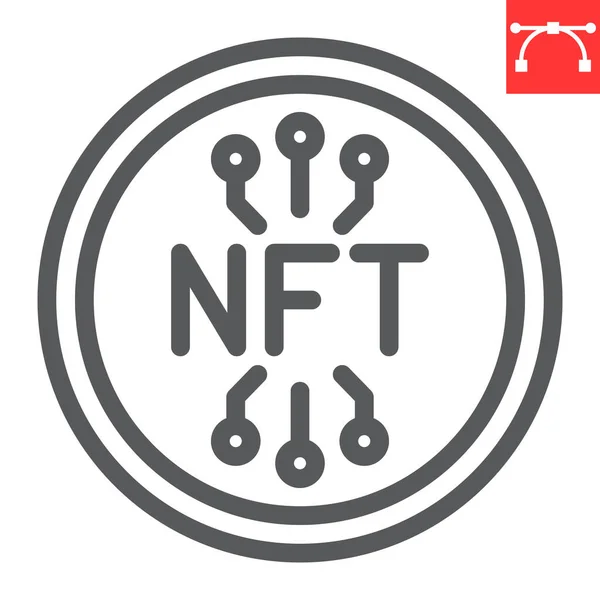 Ikonen för NFT-myntlinjen — Stock vektor