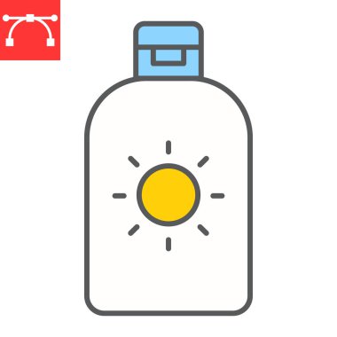 Güneş kremi renk çizgisi simgesi