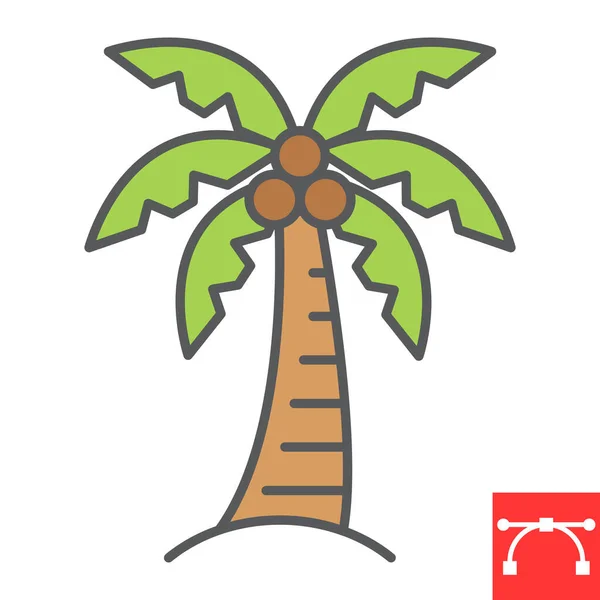 棕榈树彩色线条图标 — 图库矢量图片
