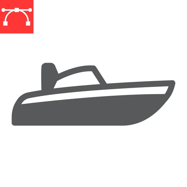 Піктограма гліфів швидкісного човна — стоковий вектор
