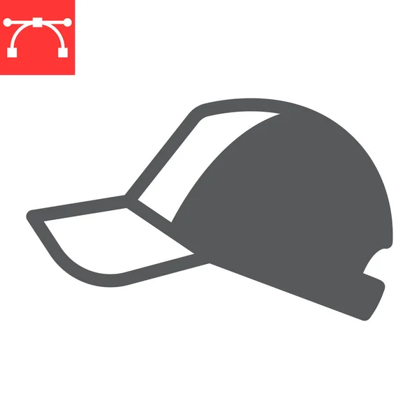 Baseball cap glyph icon — Stock Vector