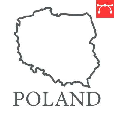 Polonya haritası çizgi simgesi