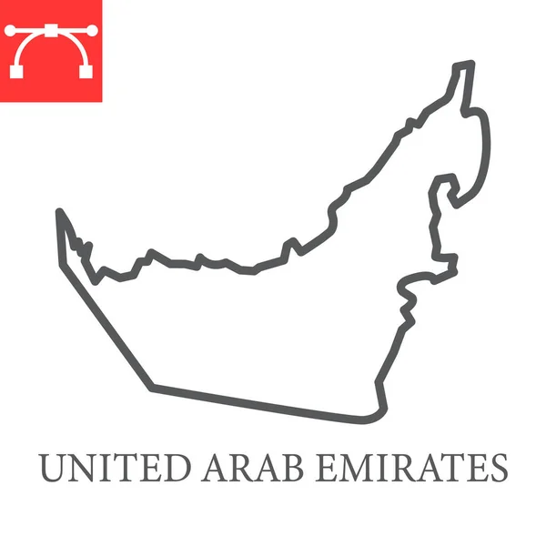 Карта Ікона лінії Об'єднаних Арабських Еміратів — стоковий вектор