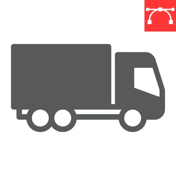 Delivery truck glyph icon — Stock Vector