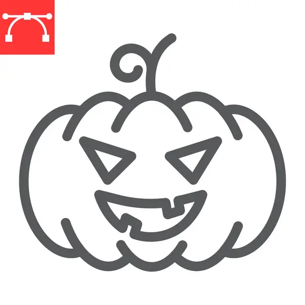 Halloween dýně řádku ikona — Stockový vektor