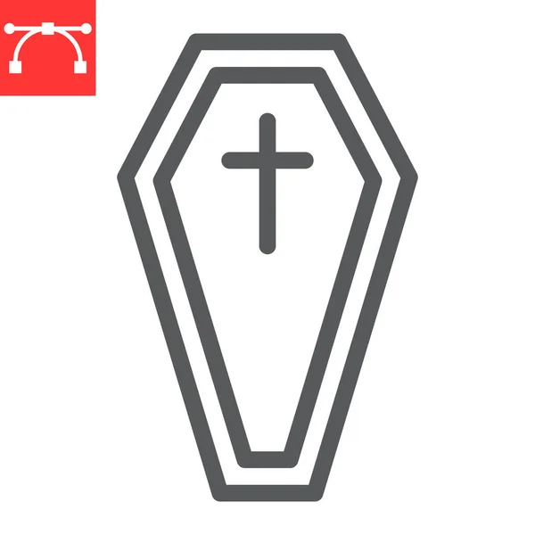 Coffin line icon — Stock Vector