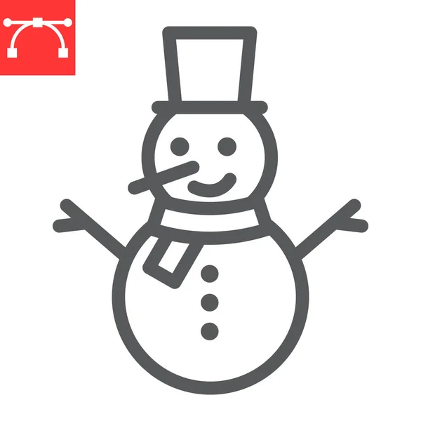 Sneeuwpop lijn pictogram — Stockvector