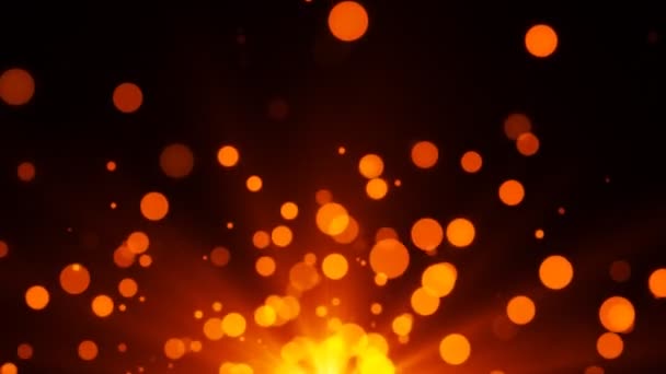 Golden defocused blurred particles — Stock Video