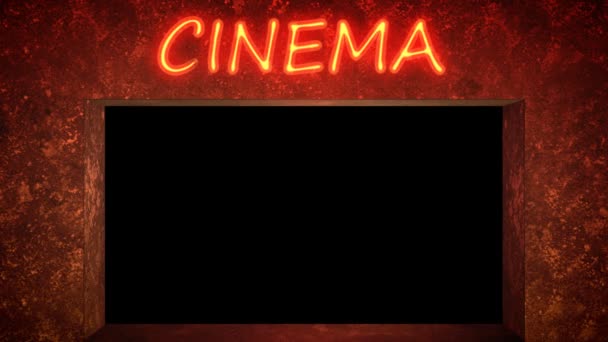 Leuchtreklame im Kino — Stockvideo
