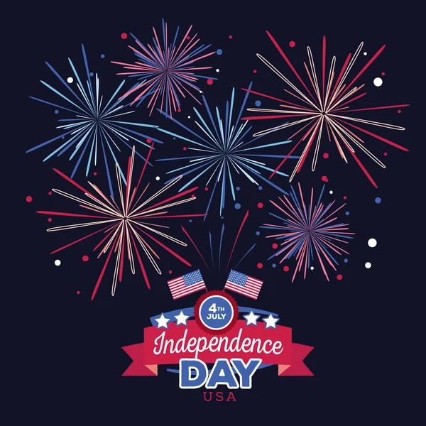 Vector holiday firework. Independence day of America — Stock Vector