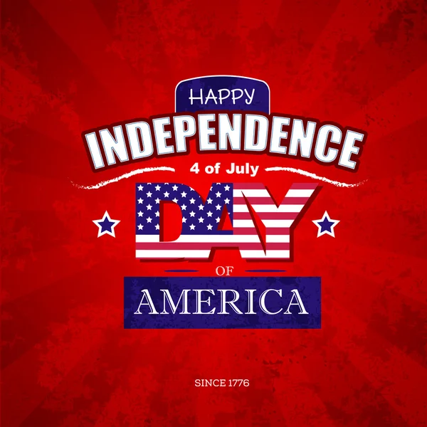 Dia da independência da América. Desenho tipográfico — Vetor de Stock