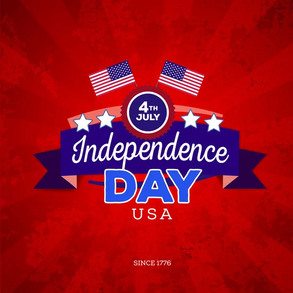 Independence day of America. Typography design — Stock Vector