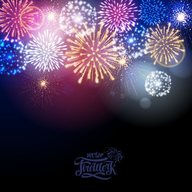 Vektör tatil havai fişek