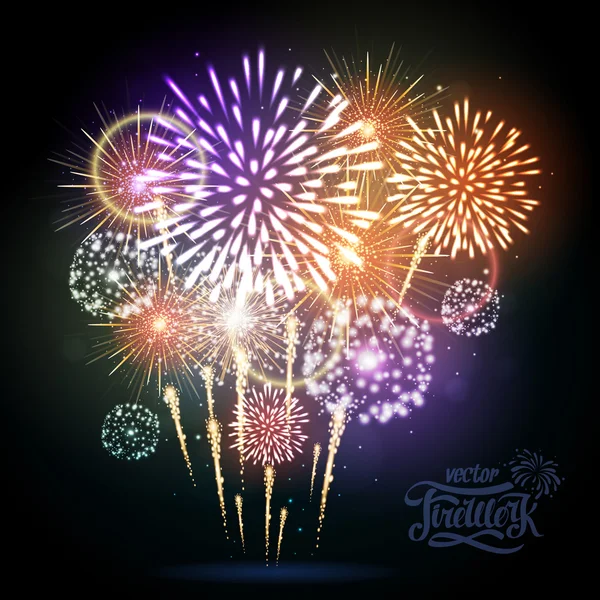 Vektör tatil havai fişek