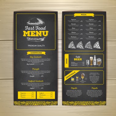 Vintage fast food menü tasarımı. 