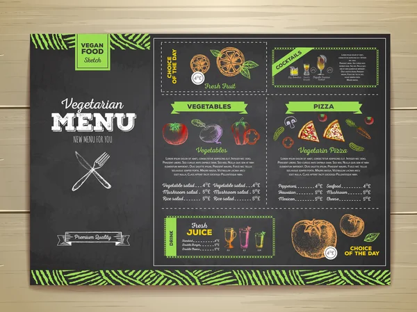 Design de menu de comida vegetariana vintage . —  Vetores de Stock