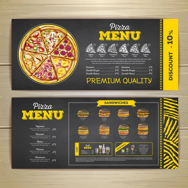 Design menu fast food vintage . — Vettoriale Stock