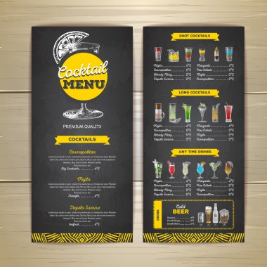 Suluboya kokteyl menü tasarımı