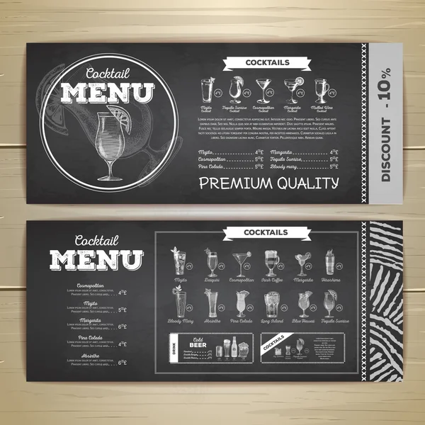 Design de menu de coquetéis de aquarela —  Vetores de Stock